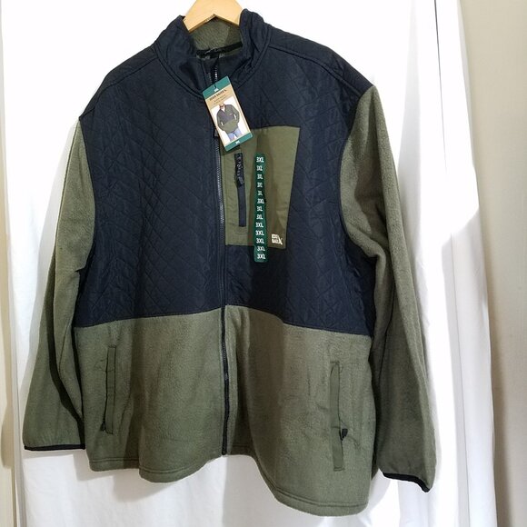 Eddie Bauer Men’s Mixed Media Fleece Jacket Size 3XL–Black/Gray Warm Outdoor NEW - Picture 2 of 15